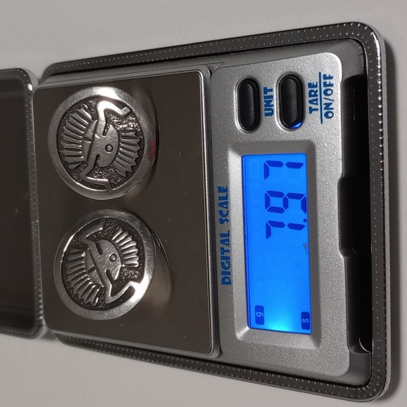 Vintage Native Style Mask Headdress Kachina Sterling Silver Post Earrings 1990's - Picture 9 of 9